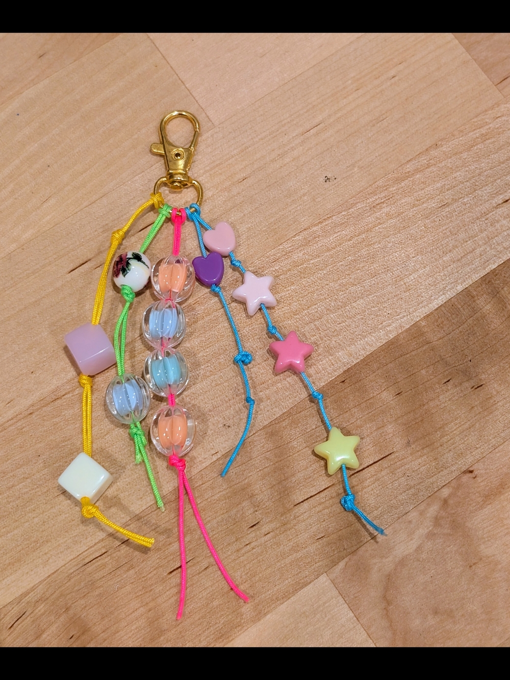 Multicolor Beaded Charm Keychain